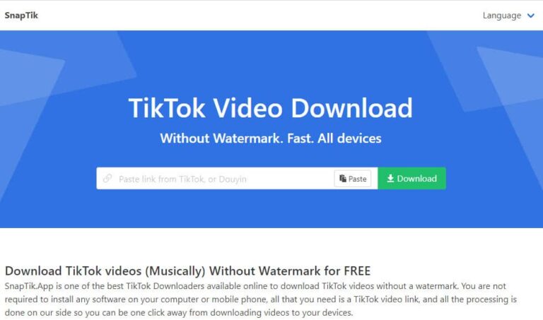Snaptik: Download TikTok Videos Without Watermark