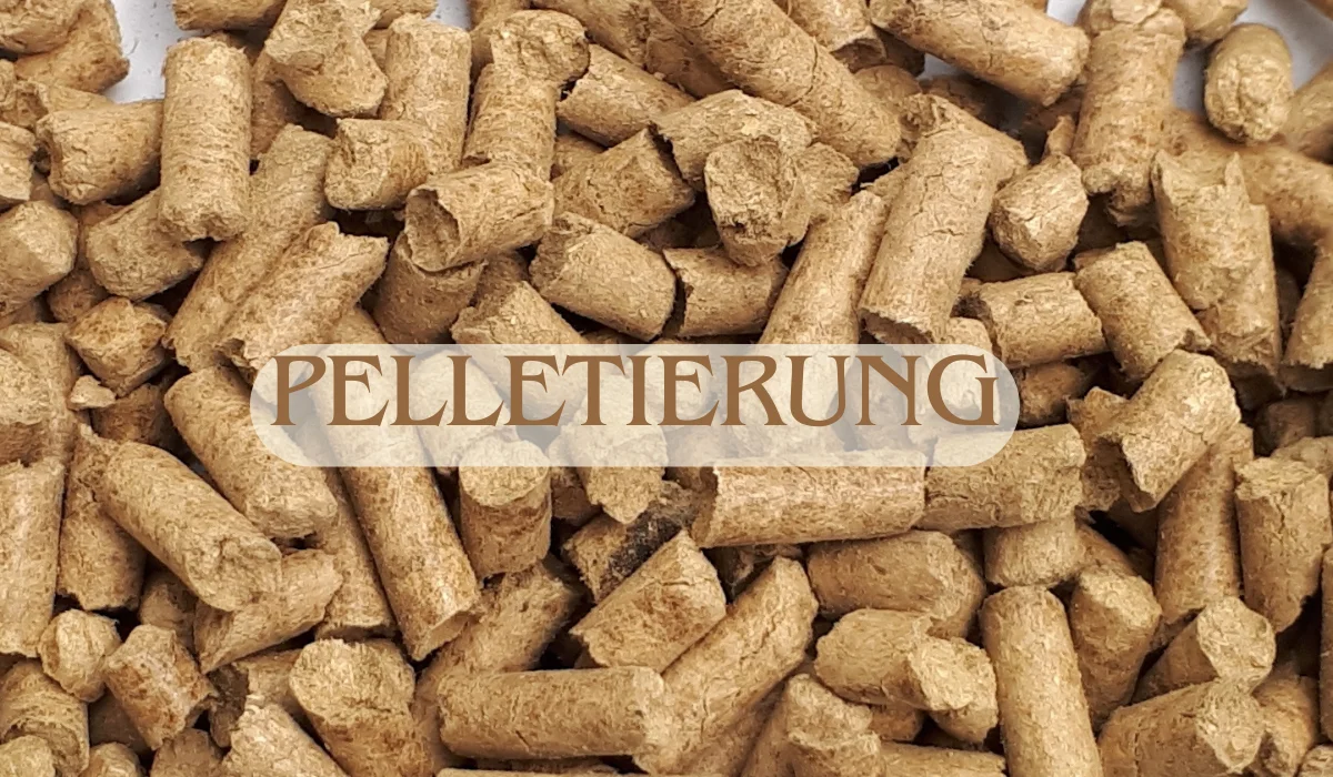 Industrial pellet-making process illustrating Pelletierung and its applications.