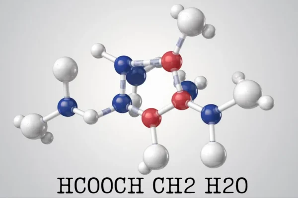 A detailed illustration of HCOOH CH2 H2O chemistry and reactions.