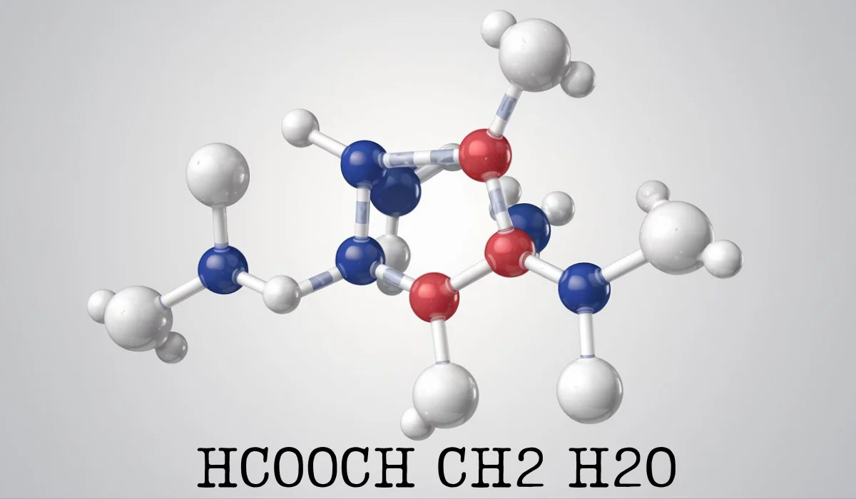 A detailed illustration of HCOOH CH2 H2O chemistry and reactions.